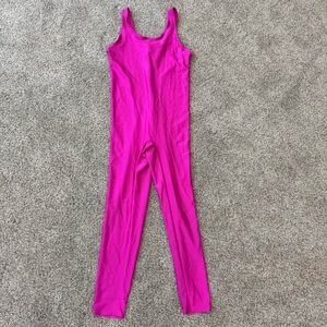 Vintage Gilda Marx Flexors Shiny Hot Pink 80’s Unitard Bodysuit USA Women’s L